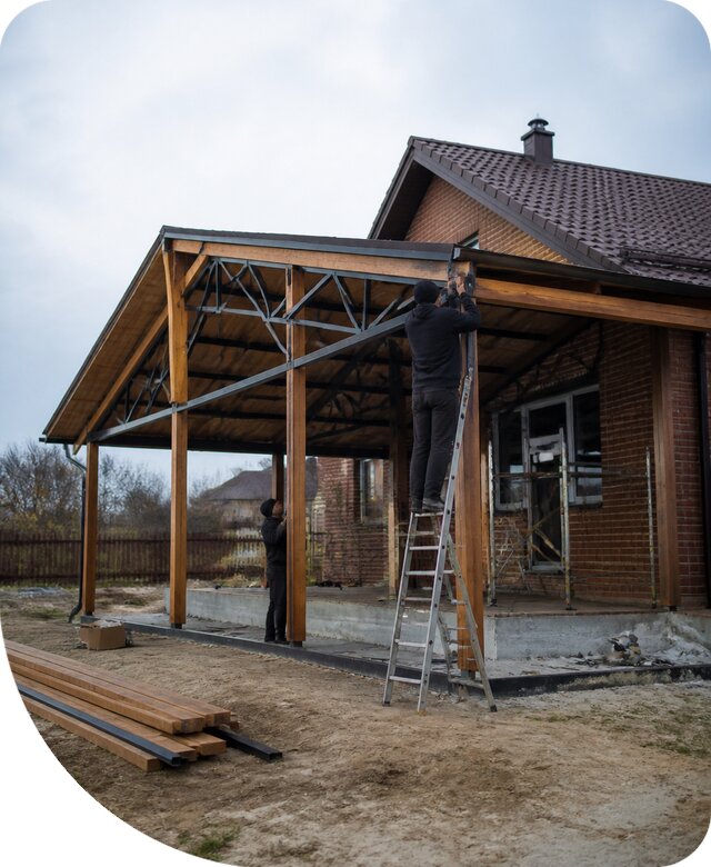 Пристройка навеса к дому и участку в Энгельсе под ключ